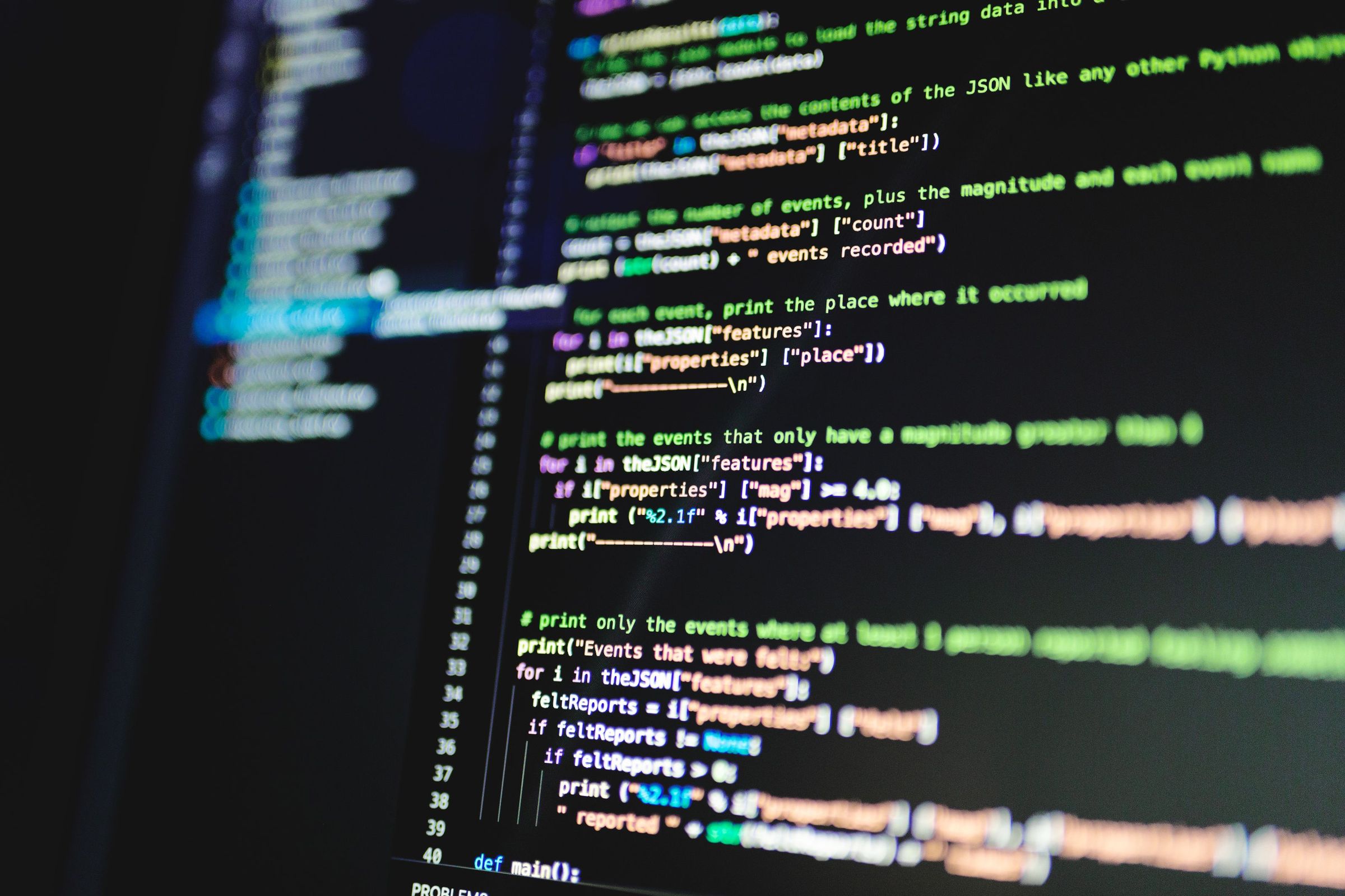 Data-processing code on an engineer’s screen