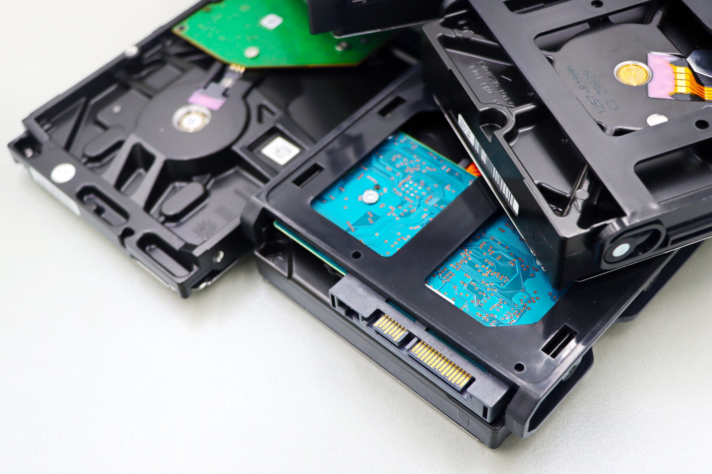 Stack of hard disk drives